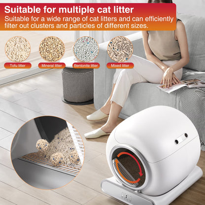 Smart Self-Cleaning Cat Litter Box | 65L + 9L