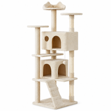 Arelio SummitTree double-condo cat tower on a pure white background