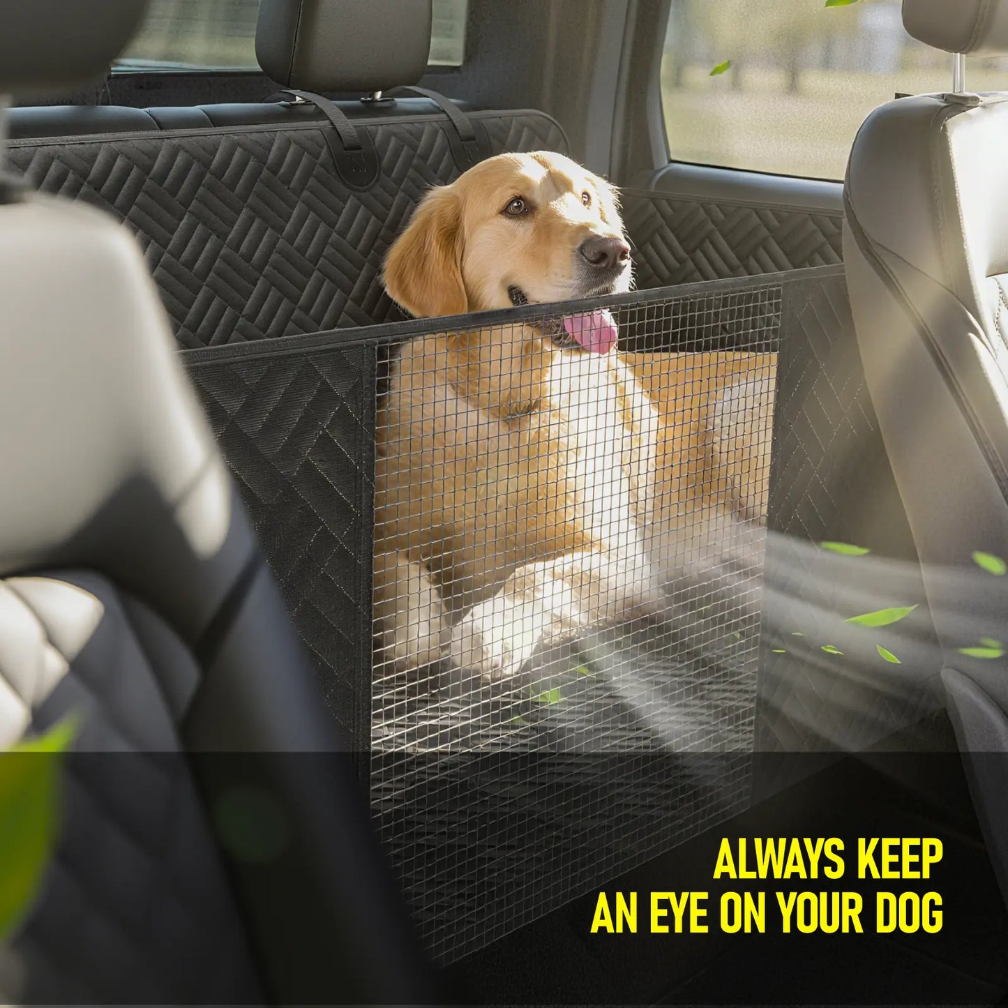 Dog Car Seat Cover with Hard Bottom, Holds up to 400Lbs | Patented Waterproof Dog Hammock Back Seat Extender for Cars, Suvs & Full-Size Trucks (Small & Large Sizes)