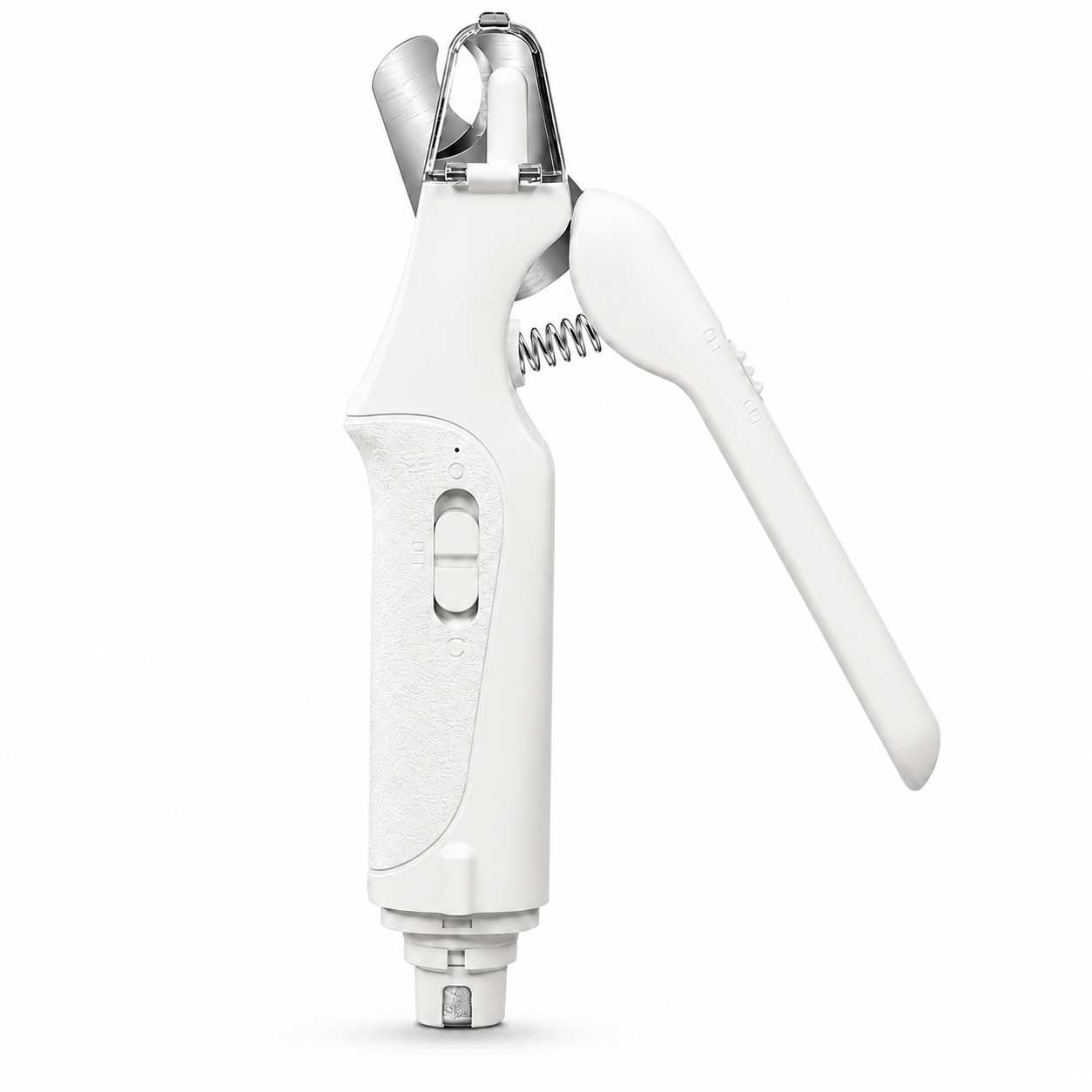 White CATPICK two-in-one nail clipper and grinder in a premium studio setting