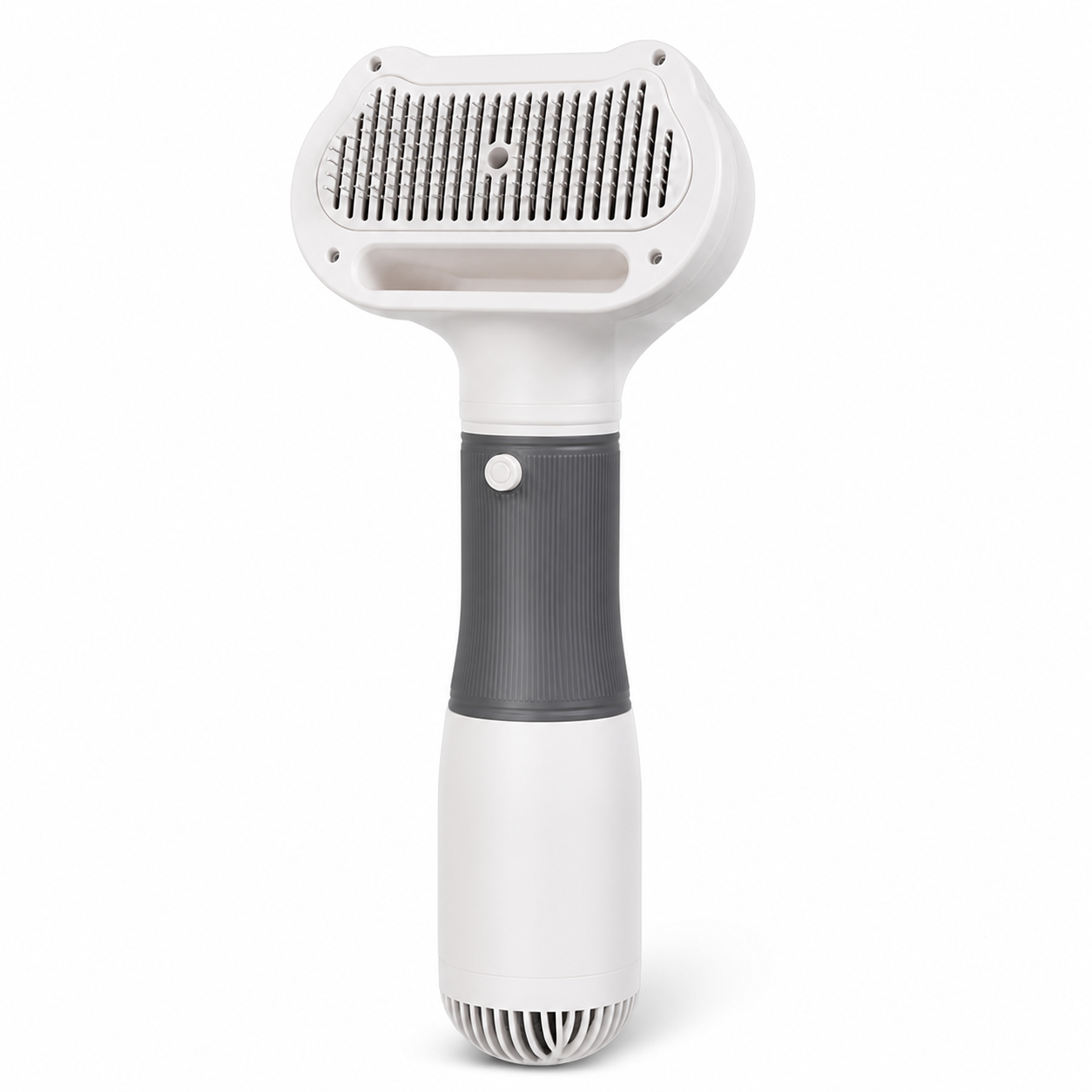 Arelio DryBrush two-in-one pet dryer and slicker brush in a premium dark green studio