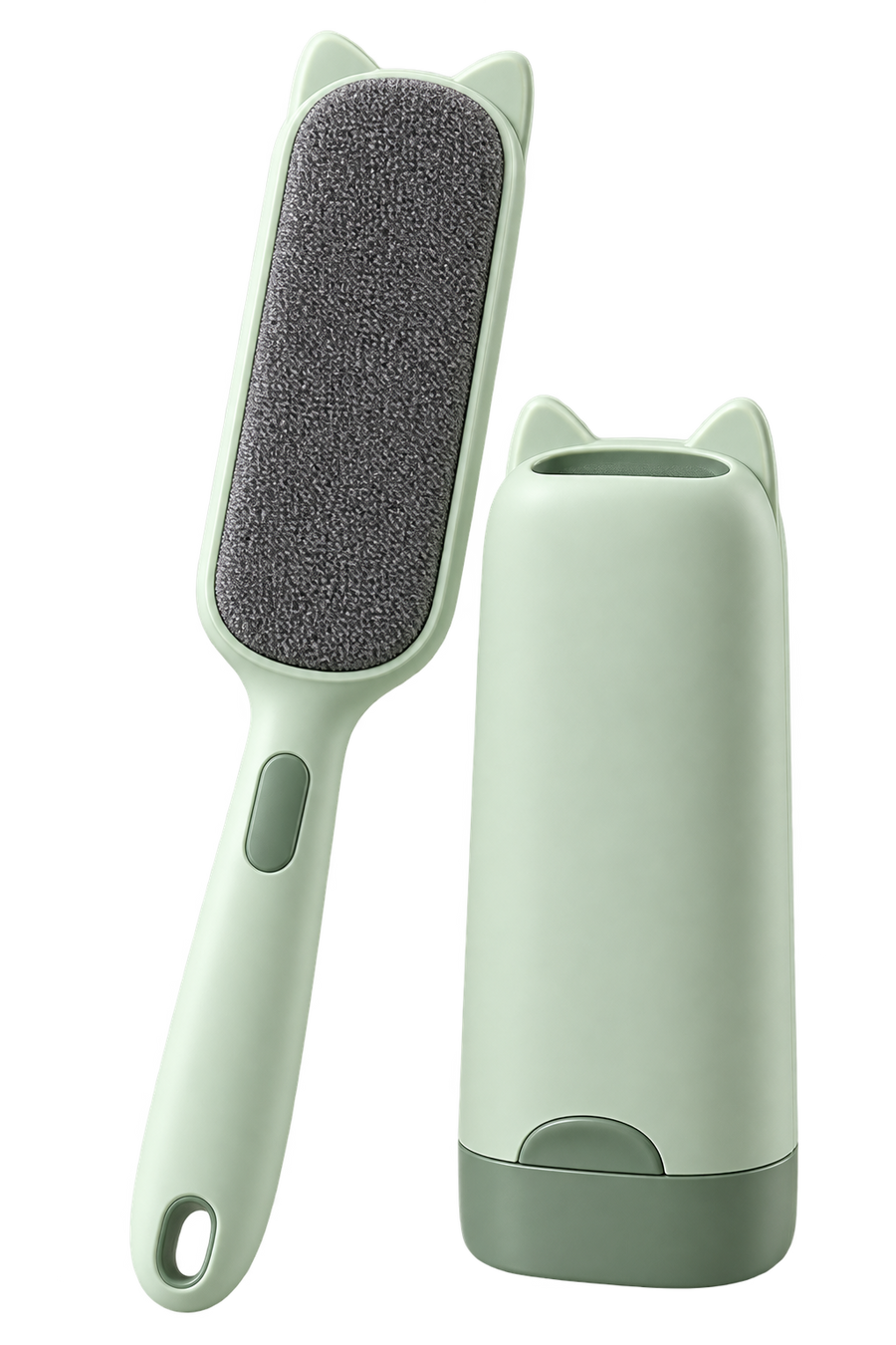Mint Arelio FurSweep reusable pet hair brush with self-cleaning base