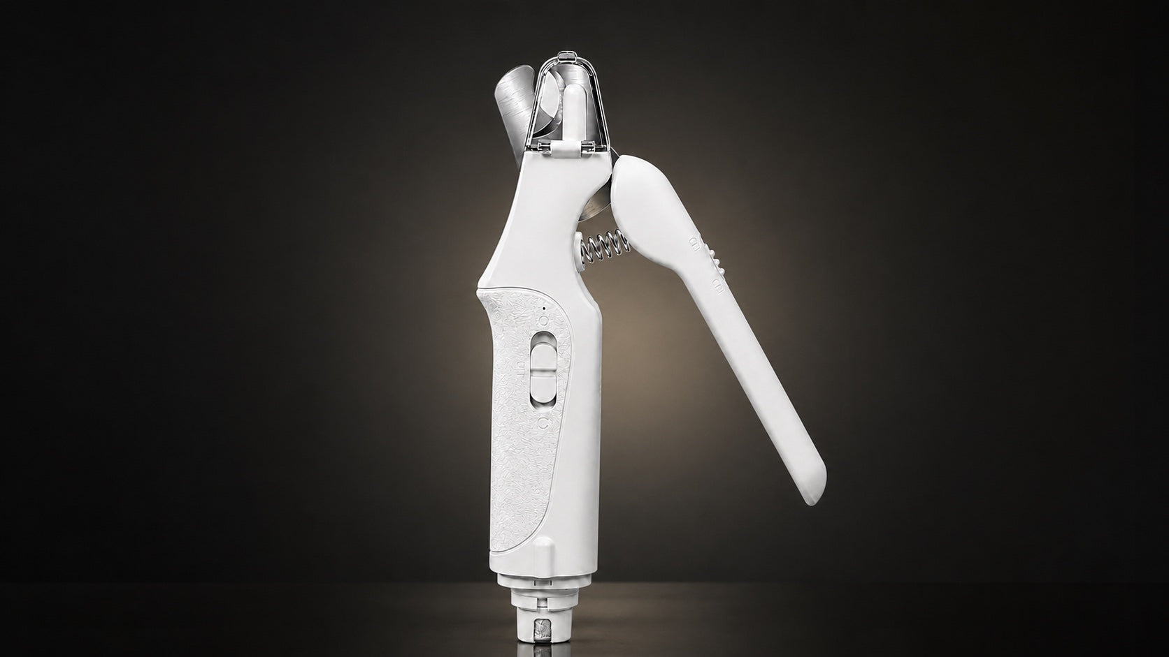 White CATPICK two-in-one nail clipper and grinder in a premium studio setting
