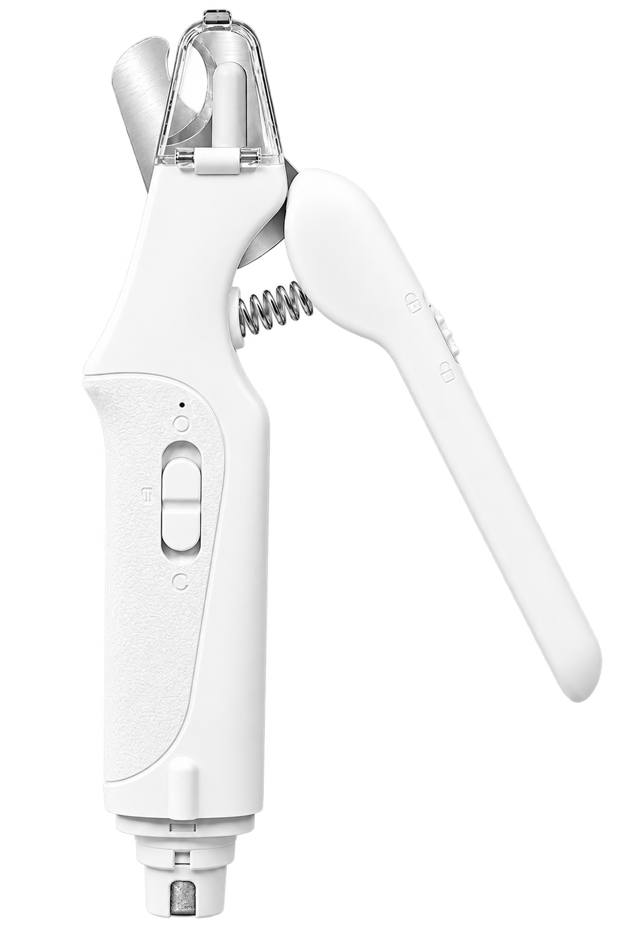 White CATPICK two-in-one pet nail clipper and grinder isolated on white